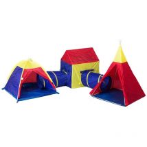 Set de tente pour enfants 5-en-1 - incluant des tunnels - tente de jeu