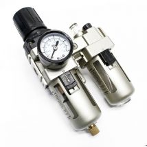 Wiltec - Ensemble de traitement d'air comprimé – 120 x 95 x 200 mm – raccord 12,91 mm – max. 10 bars – avec Filtre Régulateur Manomètre Séparateur