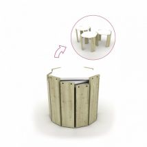 Iperbriko - Ensemble de trois tables pliantes en chêne avec plateau blanc - 36 x 36 cm, 45 x 38,5 cm, 45 x 41 cm