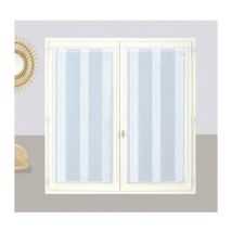 Ensemble de voilages blancs à fines rayures avec passe-tringle, 2X 60x120cm - faciles à installer Atout Ciel