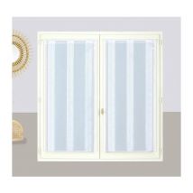 Ensemble de voilages blancs à fines rayures avec passe-tringle, 2X 90x160cm - faciles à installer Atout Ciel