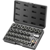 Mophorn - Ensemble d'extracteurs de boulons extracteur de boulons et d'écrous 29 pièces, 6 mm à 10 mm et 13/32' à 3/4', jeu de douilles d'extraction