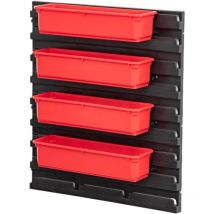 Qbrick - System Container Set Nr. 4 Paroi d'atelier 39 x 35 cm avec 4 étagères pour pro Organizer 100 Expert / 200 Expert / pro Drawer 3
