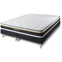 Sleepfit - Ensemble matelas sommier Soft 180 x 200 cm - Couleur : Noir