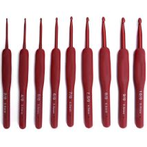 Rapanda - Ensemble d'outils à tricoter crochet tpr silicone crochet en aluminium poignée rouge crochet en aluminium recouvert de caoutchouc ensemble