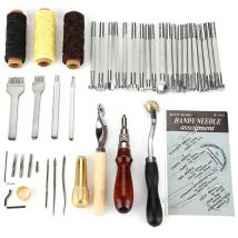 Eosnow - Ensemble d'outils de couture pour l'artisanat du cuir, poinon, coupe-groover, couture biseautée, 48 pièces