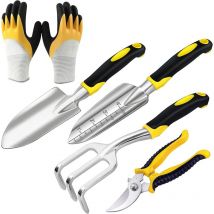 Ensemble d'outils de jardinage en aluminium - Lot de 5 outils de jardin
