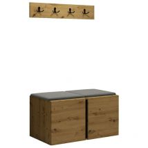 Mobilier1 - Meuble d'entrée Hartford 275, Manila 16, 0x0x0cm, Tapisserie, Stratifié, à suspendre, à poser