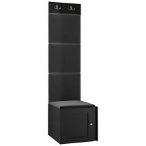 Mobilier1 - Meuble d'entrée Hartford 378, Noir, 186x42x46cm, mdf, Stratifié, Tapisserie, à poser, à suspendre