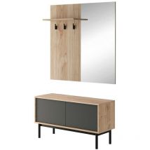 Habitat Et Jardin - Meuble d'entrée Lima 131 , 0x0x0cm, Miroir, Stratifié, à poser