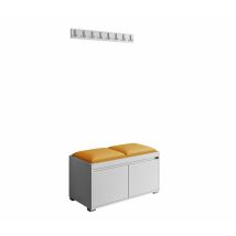 Mobilier1 - Meuble d'entrée Comfivo 386, Blanc + Manila 32, 0x0x0cm, Stratifié, Tapisserie, à poser, à suspendre