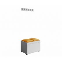 Mobilier1 - Meuble d'entrée Comfivo 394, Blanc + Manila 32, 0x0x0cm, Tapisserie, Stratifié, à poser, à suspendre