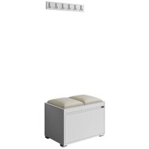 Mobilier1 - Meuble d'entrée Comfivo 394, Blanc + Manila 02, 0x0x0cm, Stratifié, Tapisserie, à poser, à suspendre