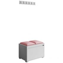 Mobilier1 - Meuble d'entrée Comfivo 394, Blanc + Manila 09, 0x0x0cm, Stratifié, Tapisserie, à poser, à suspendre
