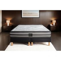 Prestige Literie - Ensemble matelas sommier Exclusive 200 x 200 cm - Couleur : Noir