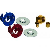 Sortie de cloison double fixoplac sous-évier / sous-lavabo - Raccord à sertir multicouche par pince th 16 - raccordement M3/8