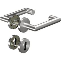 Poignée de porte d'entrée coupe-feu – 38-63 mm – Entraxe, Matières, Forme, Sens de l'ouverture, Finition métal – OGRO