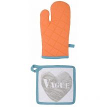 Ensemble gant et manique Stone Orange