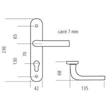 Ensemble inox lambada sur plaque - Modele : Cle l - design-mat