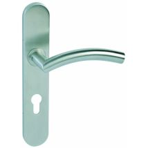 Ensemble inox Wave S/plaque clé I – Poignée de porte d'intérieur – Acier inoxydable – 200 x 100 x 50 mm