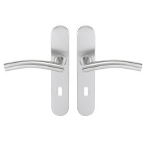 Normbau - ensemble de poignées sur plaque tempo classic en inox bricard avec trou de clé