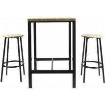 The Home Deco Factory - Ensemble mange debout et 2 tabourets Kalo