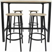 The Home Deco Factory - Ensemble mange debout et 4 tabourets Kalo