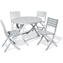 Marius - Conjunto de comedor de jardín 4 plazas de aluminio - city garden