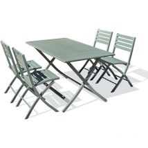 Marius - Conjunto de comedor de jardín 4 plazas de aluminio - city garden