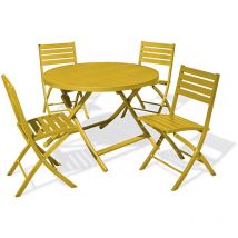 Citygarden - marius - Tavolo e sedie da giardino 4 posti in alluminio giallo senape - city garden