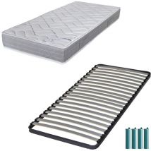 Ebac Literie - Matelas et sommier 90x190 Mousse - Maryland - Soutien ferme - Fabriqué en France