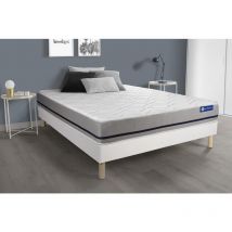 Actisom - Ensemble matelas 140x200 actiflex soft 3zones de confort + sommier kit blanc