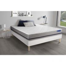 Actisom - Ensemble matelas 140x200 actilatex soft 3zones de confort + sommier kit blanc