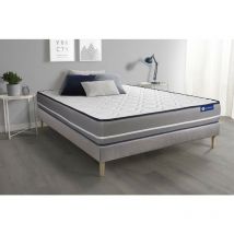 Actisom - Ensemble matelas à mémoire actimemo pur 90x200cm 3zones de confort + sommier kit gris