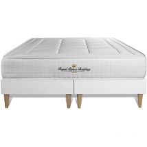 Royal Palace Bedding - Ensemble matelas sommier Balmoral 200 x 200 cm - Couleur : Blanc
