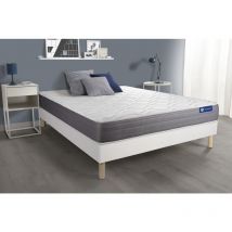 Actisom - Ensemble matelas actiflex dream Ressorts ensachés et mémoire de forme 140x190 cm 5zones de confort + sommier kit blanc