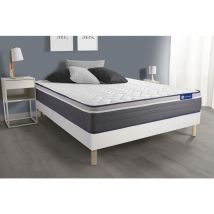 Ensemble matelas actiflex plus 140x190 Ressorts ensachés+Mémoire de forme Maxi épaisseur 7zones confort + sommier kit blanc