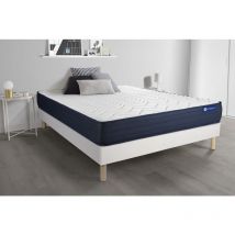 Actisom - Ensemble matelas actilatex life 160x200 Latex et Mémoire de forme 5zones de confort + sommier kit blanc