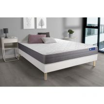 Ensemble matelas actimemo dream mémoire de forme 180x200 cm 5zones de confort + sommier kit blanc