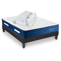 Ensemble Matelas Dolce Vita Ressorts ensachés Accueil mémoire + sommier + accessoires - 160 x 200