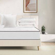 Ensemble Matelas et Couette et 2 Oreillers - 1 Matelas 140x190x15cm + 1 Couette 220x240cm + 2 Oreillers 60x60cm (Matelas+Couette+2 Oreillers, tous