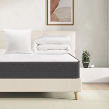 Ensemble Matelas et Couette et Oreiller - Matelas 90x190x15cm + Couette 140x200cm + Oreiller 60x60cm (Matelas+Couette+Oreiller, tous dans un colis)