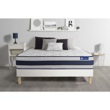 Actisom - Ensemble matelas Latex et Mémoire de forme actilatex ergo 90x190 cm Maxi épaisseur 5zones de confort + sommier kit blanc