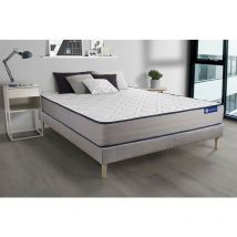 Actisom - Ensemble matelas Latex et Mémoire de forme actilatex form 90x190 cm 5zones de confort + sommier kit gris