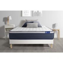 Actisom - Ensemble matelas Latex+Mémoire de forme actilatex max 90x190 cm Maxi épaisseur 7zones de confort + sommier kit blanc