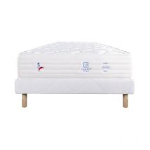 Ensemble Matelas Patriote Mousse, 27 cm, mousses haute densité , ferme, face été/hiver + sommier blanc ep 13cm, 140x190cm