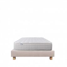 Blumie - Ensemble Matelas Purlux, 26 cm, mousses haute densité, ferme, face été/hiver + sommier beige ep20cm, 90x190cm