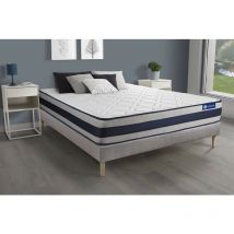 Ensemble matelas Ressorts ensachés + Mémoire de forme actiflex ergo 160x200 Maxi épaisseur 5zones confort + sommier kit gris
