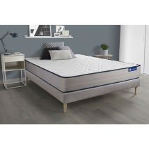 Actisom - Ensemble matelas Ressorts ensachés et Mémoire de forme actiflex form 90x190 cm 5zones de confort + sommier kit gris