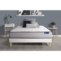 Actisom - Ensemble matelas Ressorts ensachés et Mémoire de forme actiflex form 90x200 cm 5zones de confort + sommier kit blanc